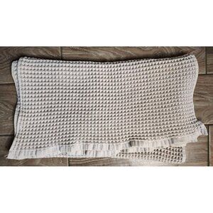 Casaluna Gray Waffle Bath Towel, Cotton, Turkey, Textured 58" x 25"